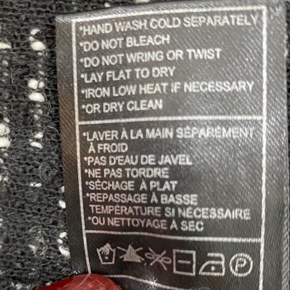 BB Dakota Black White Short 3/4 Sleeve Open Front Longline Boucle Cardigan XS - Picture 11 of 13